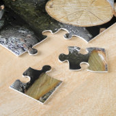Tegel van gestapeld vuurhout legpuzzel (Zijkant)
