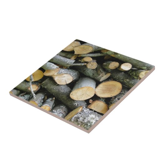 Tegel van gestapeld vuurhout tegeltje (Zijkant)