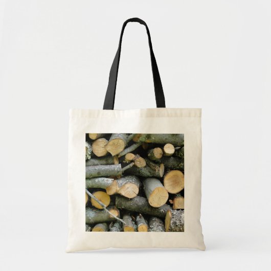 Tegel van gestapeld vuurhout tote bag (Voorkant)