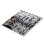 Tegel van keramische keramiek met lamppost Parijs  Tegeltje (Zijkant)