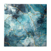 Tegel van keramische keramische blauw en goudmaker tegeltje (Voorkant)