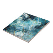Tegel van keramische keramische blauw en goudmaker tegeltje (Zijkant)