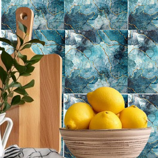 Tegel van keramische keramische blauw en goudmaker tegeltje