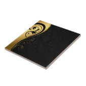 Tegel van keramische keramische stoffen met zwarte tegeltje (Zijkant)