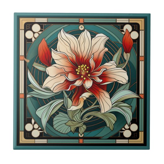 Tegel van keramische kunst, zoals decobloem tegeltje (Voorkant)