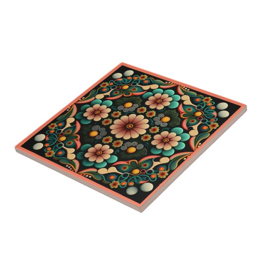 Tegel van keramische kunst, zoals decobloem tegeltje (Zijkant)