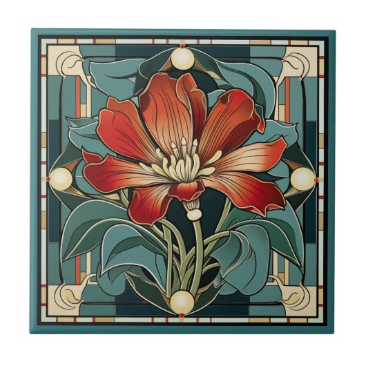 Tegel van keramische kunst, zoals decobloem tegeltje (Voorkant)