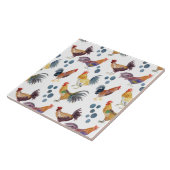 Tegel van kleurrijke kippen en eierspatroon tegeltje (Zijkant)