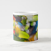 Tegel van kleurrijke veren grote koffiekop (Voorkant)