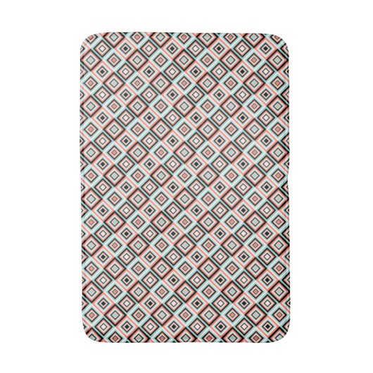 Tegel van Koraal en Mint Diamond Pattern Bath Mat (Voorkant Verticaal)