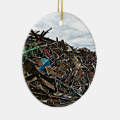 Tegel van Metal Junk voor Recycling Keramisch Ornament (Rechts)