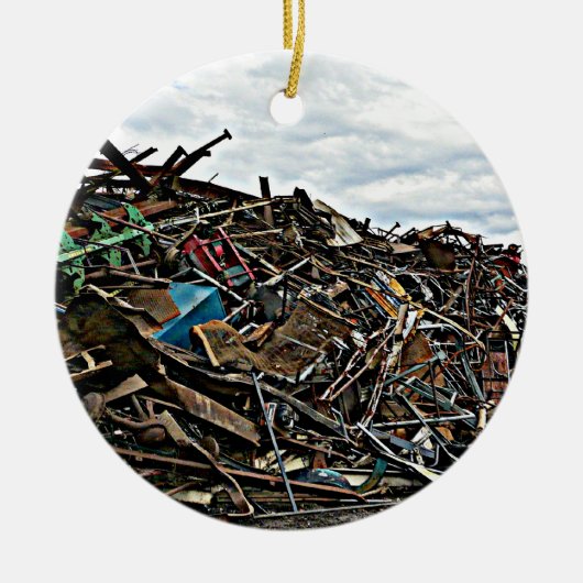 Tegel van Metal Junk voor Recycling Keramisch Ornament (Voorkant)