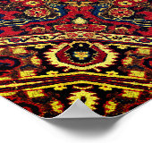 Tegel van Museumperzisch of Oosters tapijt Detail Poster (Hoek)