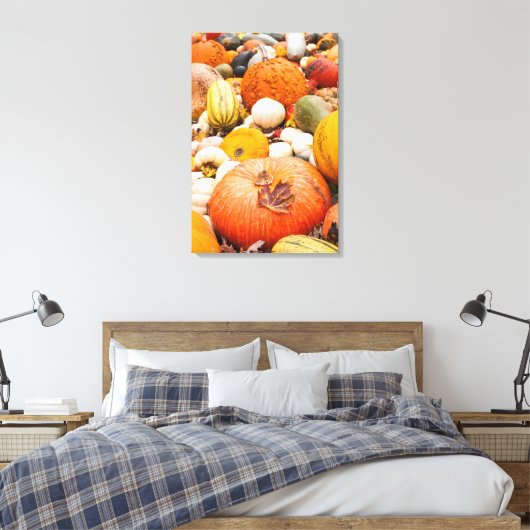 Tegel van pompoenen en pompoenen canvas afdruk (Insitu (Slaapkamer))