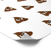 Tegel van Poo emoji die poep glimlacht Poster (Hoek)