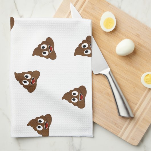 Tegel van Poo emoji die poep glimlacht Theedoek (Quarter Fold)