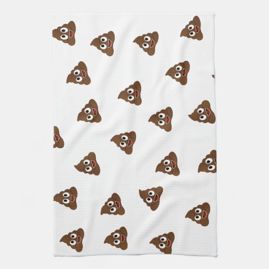 Tegel van Poo emoji die poep glimlacht Theedoek (Verticaal)