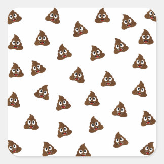 Tegel van Poo emoji die poep glimlacht Vierkante Sticker