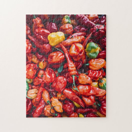 Tegel van Rode Chili Peppers Legpuzzel (Verticaal)