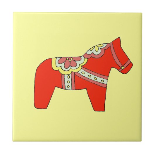 Tegel van rode paarden tegeltje (Voorkant)