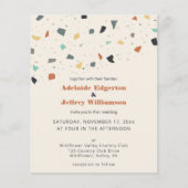 Tegel van Terrazzo Confetti Budget Wedding Invitat (Voorkant)