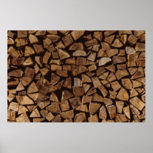 Tegel van vuurhout poster