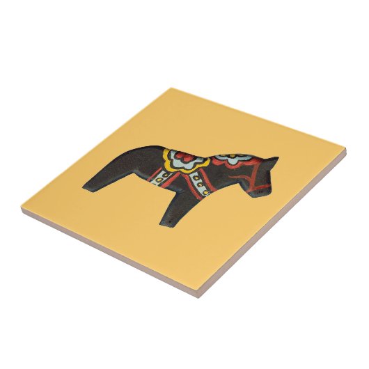 Tegel van zwarte paarden tegeltje (Zijkant)