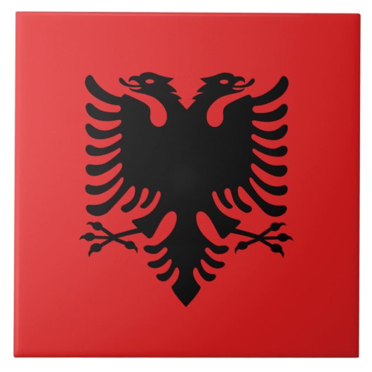 Tegel vlag Albanië Tegeltje (Voorkant)