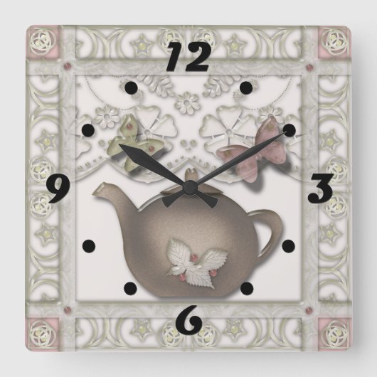 Tegel voor de keuken vierkante klok (Voorkant)
