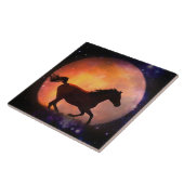 Tegel voor paarden en moonkunst tegeltje (Zijkant)