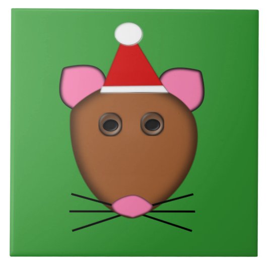 Tegel voor prettige kerstmuis tegeltje (Voorkant)
