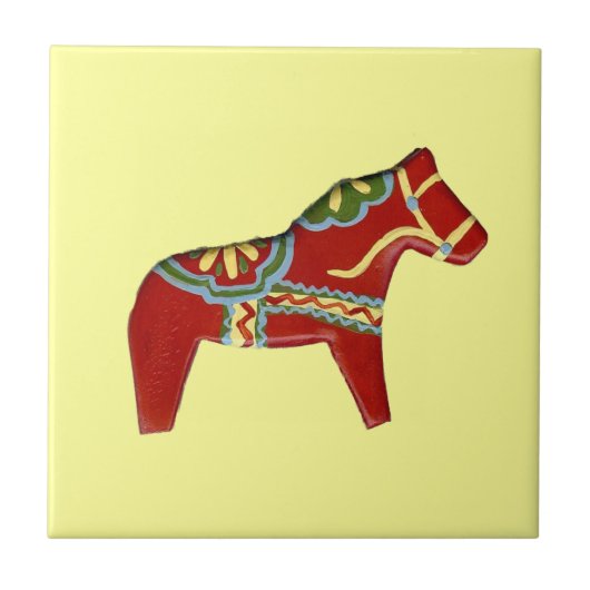 Tegel voor Red Dala Horse Tegeltje (Voorkant)