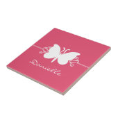 Tegel voor vlinderbloemigen, roze tegeltje (Zijkant)