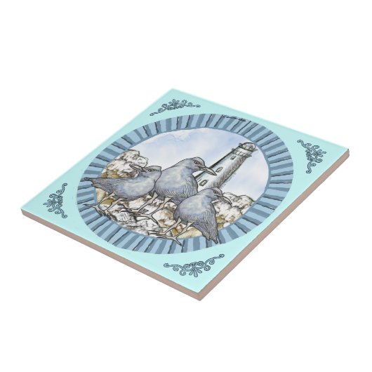 Tegel vuurtoren voor handleidingen tegeltje (Zijkant)