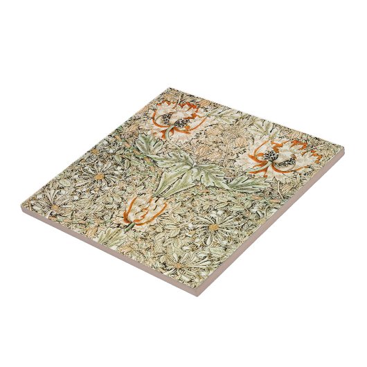 TEGEL : WILLIAM MORRIS : HONEYSUCKLE TEGELTJE (Zijkant)