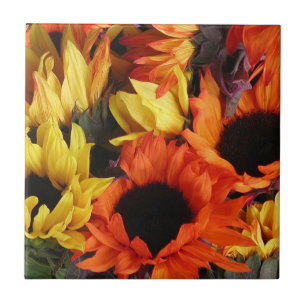 Tegel, zonnebloemen # 1 tegeltje