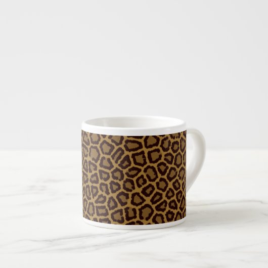 Tegelachtergrond met een luipaardbont espresso kop (Voorkant rechts)