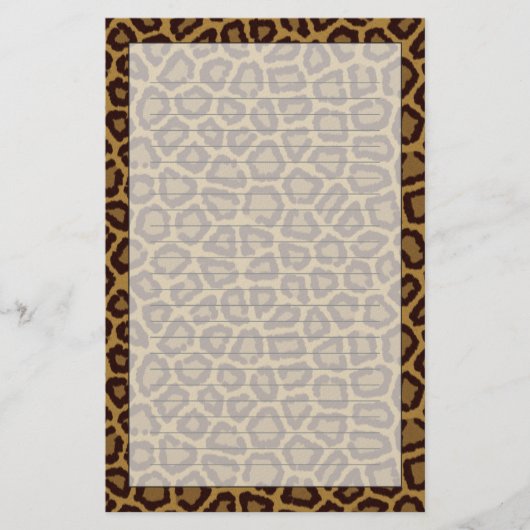 Tegelachtergrond met luipaard briefpapier (Voorkant)