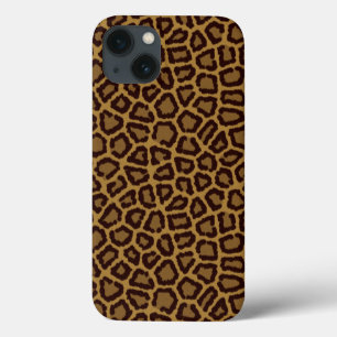 Tegelachtergrond met luipaard iPhone 13 hoesje