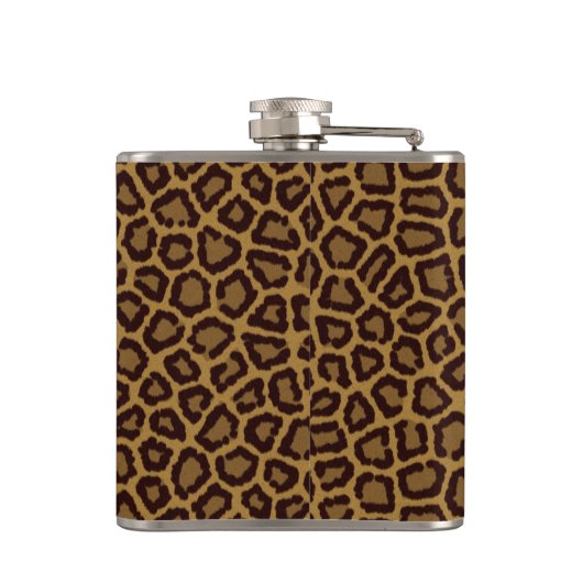 Tegelachtergrond met luipaard heupfles (Achterkant)