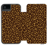 Tegelachtergrond met luipaard incipio iPhone portemonnee hoesje (Agenda Open)