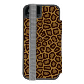 Tegelachtergrond met luipaard incipio iPhone portemonnee hoesje (Agenda Achterkant)