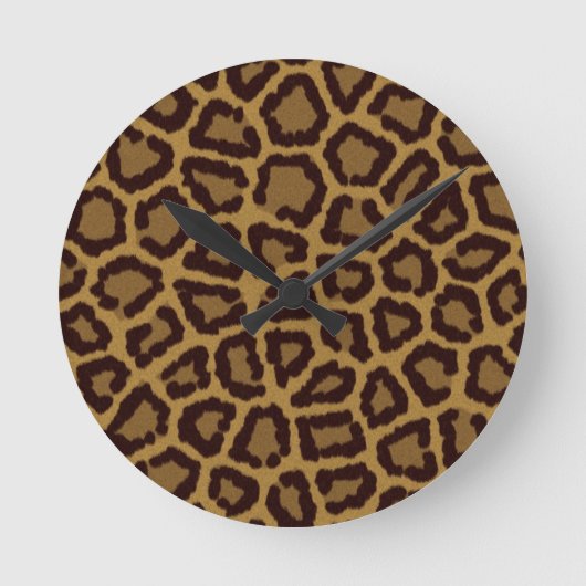 Tegelachtergrond met luipaard ronde klok (Voorkant)