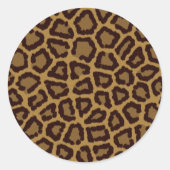 Tegelachtergrond met luipaard ronde sticker (Voorkant)