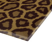 Tegelachtergrond met luipaard snijplank (Hoek)