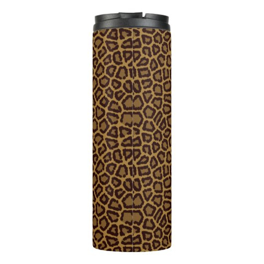 Tegelachtergrond met luipaard thermosbeker (Achterkant)