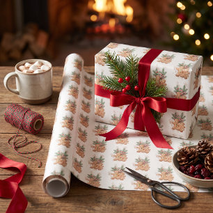 Tegelbare kerstbakfeest tegel cadeaupapier