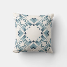 Tegelblauw Witte Diamant-achtige Sneeuwvlok Motief