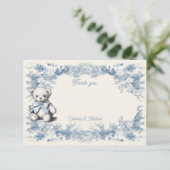 Tegelbloem teddybeer bedankkaart (Staand voorkant)