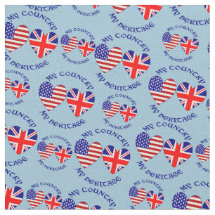 Tegeld British USA Hart Vlaggen Land Erfgoed Stof